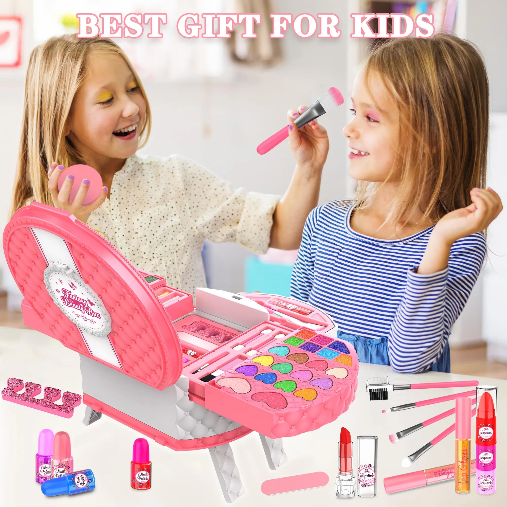 Children's make-up set make-up case with portable stand, washable make-up children's make-up set