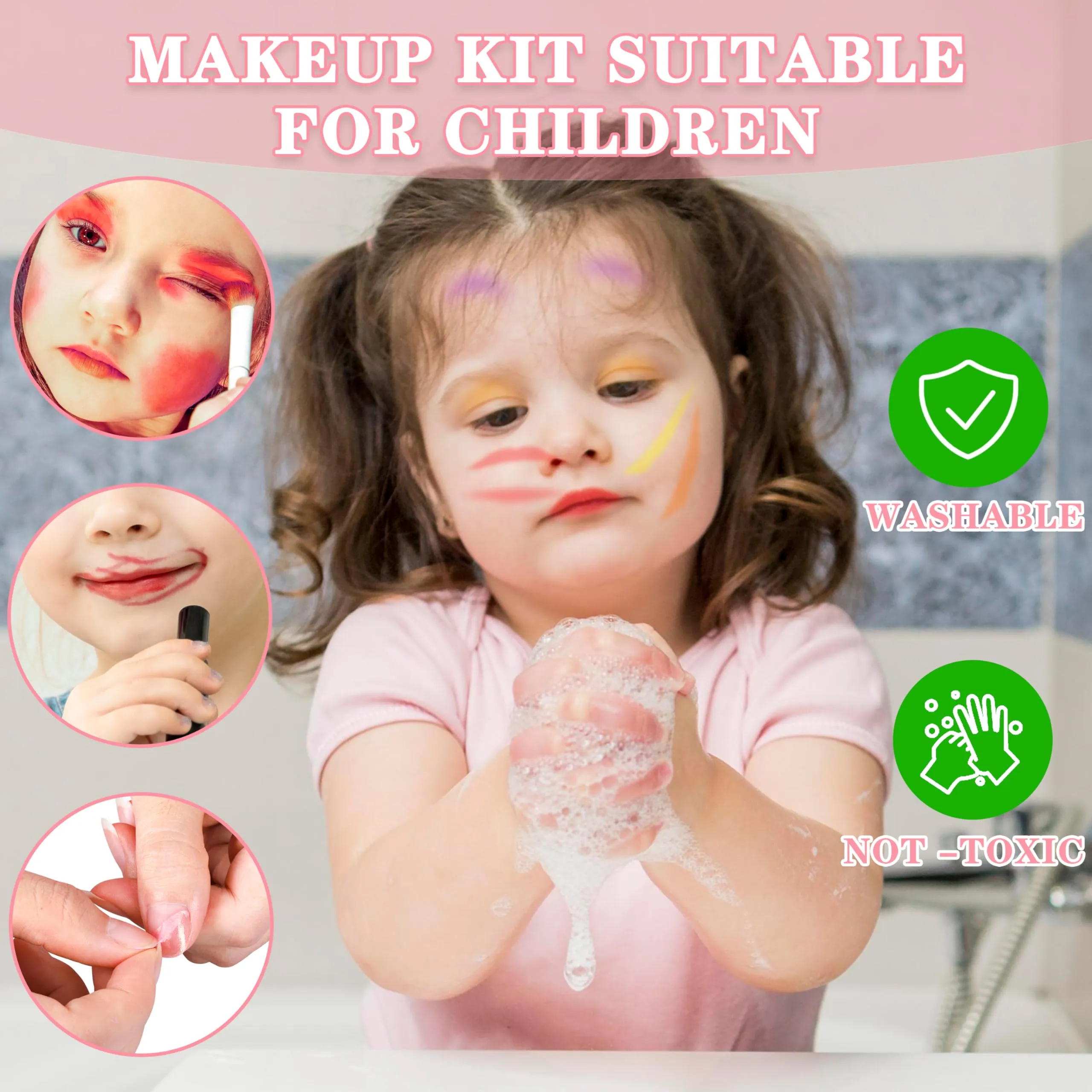 Children's make-up set make-up case with portable stand, washable make-up children's make-up set