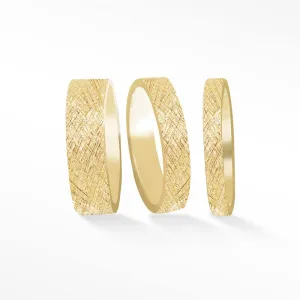 Cigar Band Ring Florentine 14k Gold