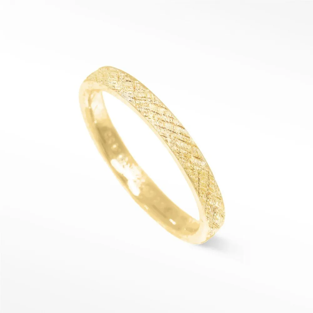 Cigar Band Ring Florentine 14k Gold