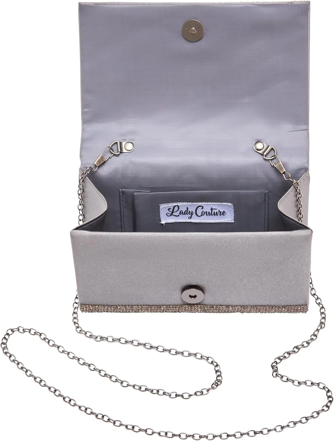 CINDY Elegant Rhinestone Satin Evening Bag