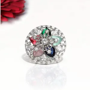 Clara Multicolor Cocktail Adjustable Ring