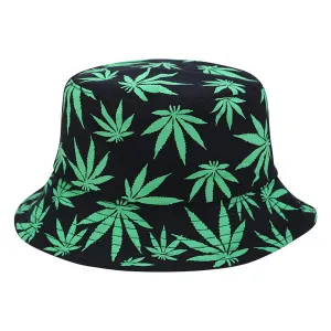 Classic Black Cannabis Bucket Hat
