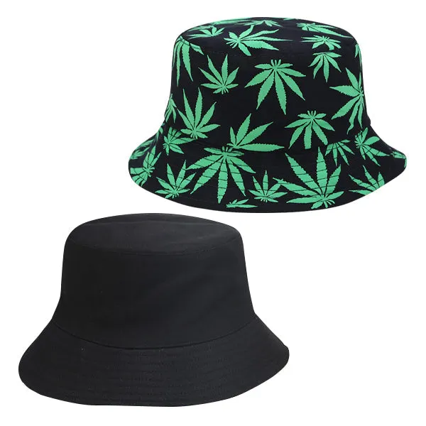 Classic Black Cannabis Bucket Hat