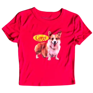 Corgi Smile Yellow Women's Baby Rib