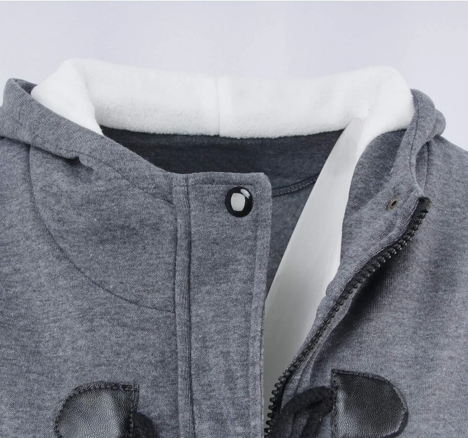Cotton Jackets for Women 2024 Solid Horn Buttons Overcoat Hoodies Padded Wool Lined Hooded Long Sleeve Coat Jacket