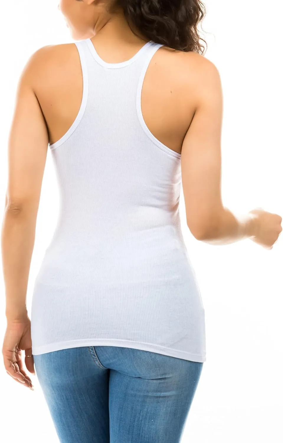 Cotton Ribbed Racerback Tank Tops for Women Basic Workout Athletic Tanks Gym Tank Top Yoga Shirts Pack 1-4