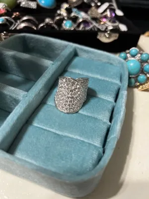 Crystal Fashion Cocktail Ring Size 6