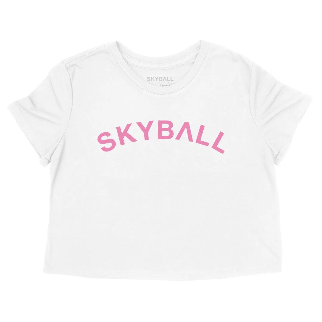 Curved Logo - Women's Flowy Cropped T-Shirt