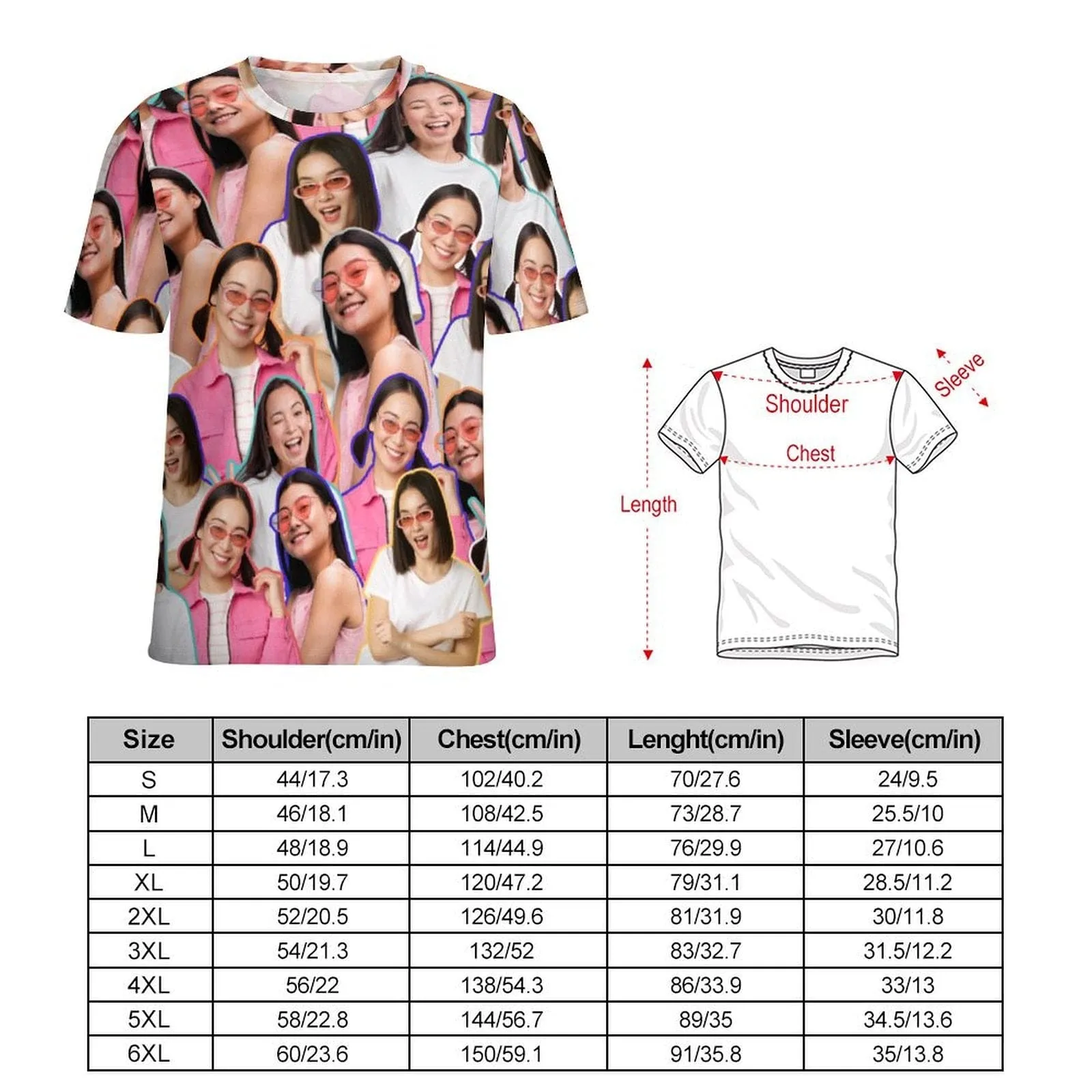 Custom Girlfriends Photo T-shirt Personalized Unisex Shirts with Pictures