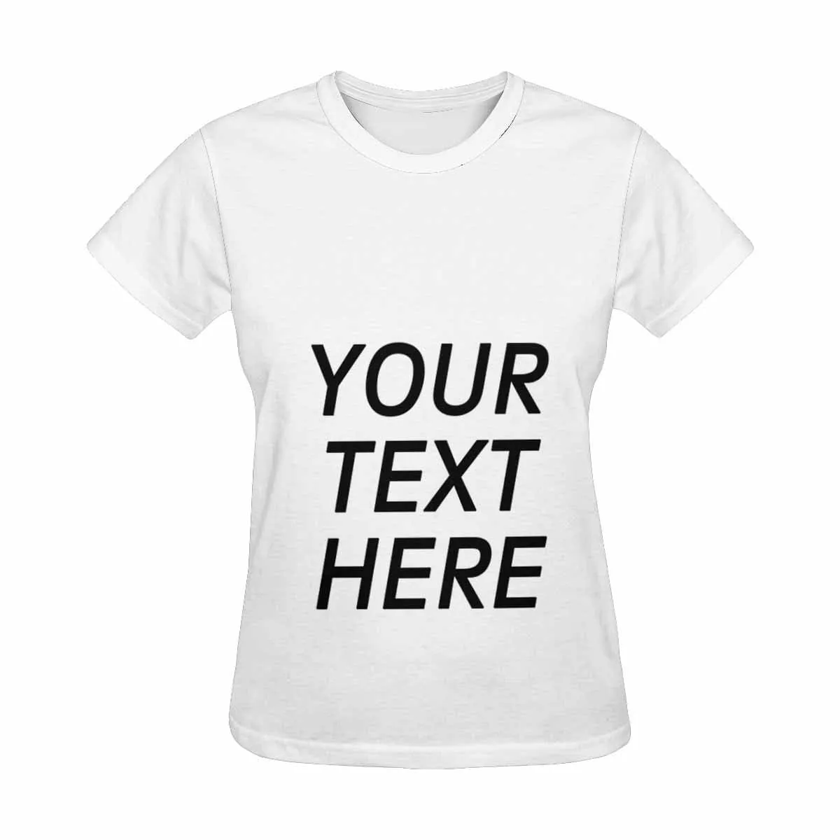 Custom Text Women's All Over Print T-shirt Personalized Tee with Your own Literal for Female