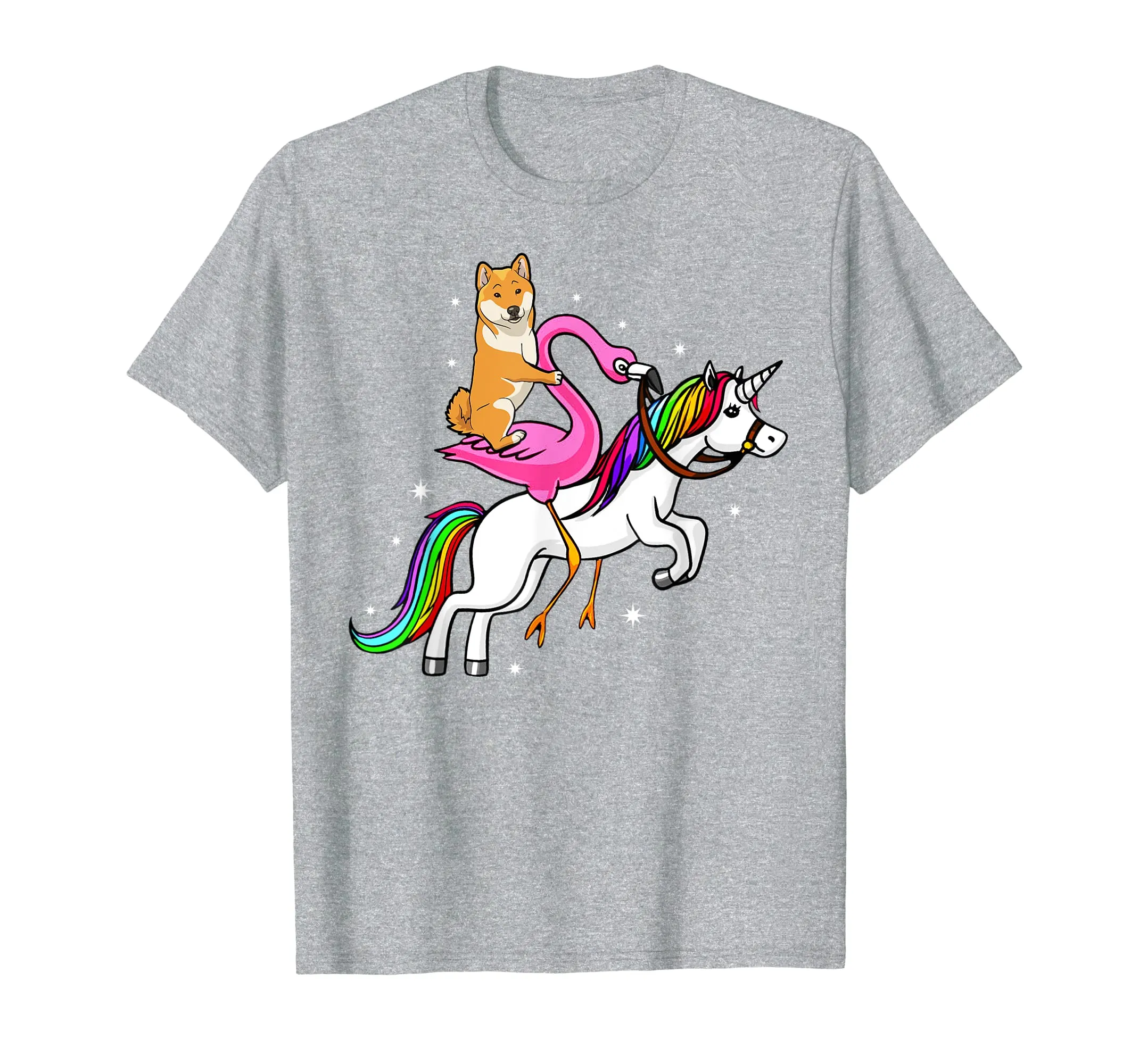 Cute Shiba Inu Riding Flamingo Unicorn Mother Day Shirt