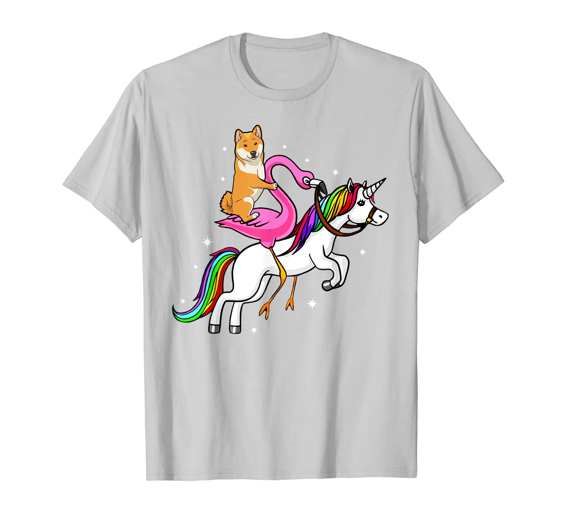 Cute Shiba Inu Riding Flamingo Unicorn Mother Day Shirt