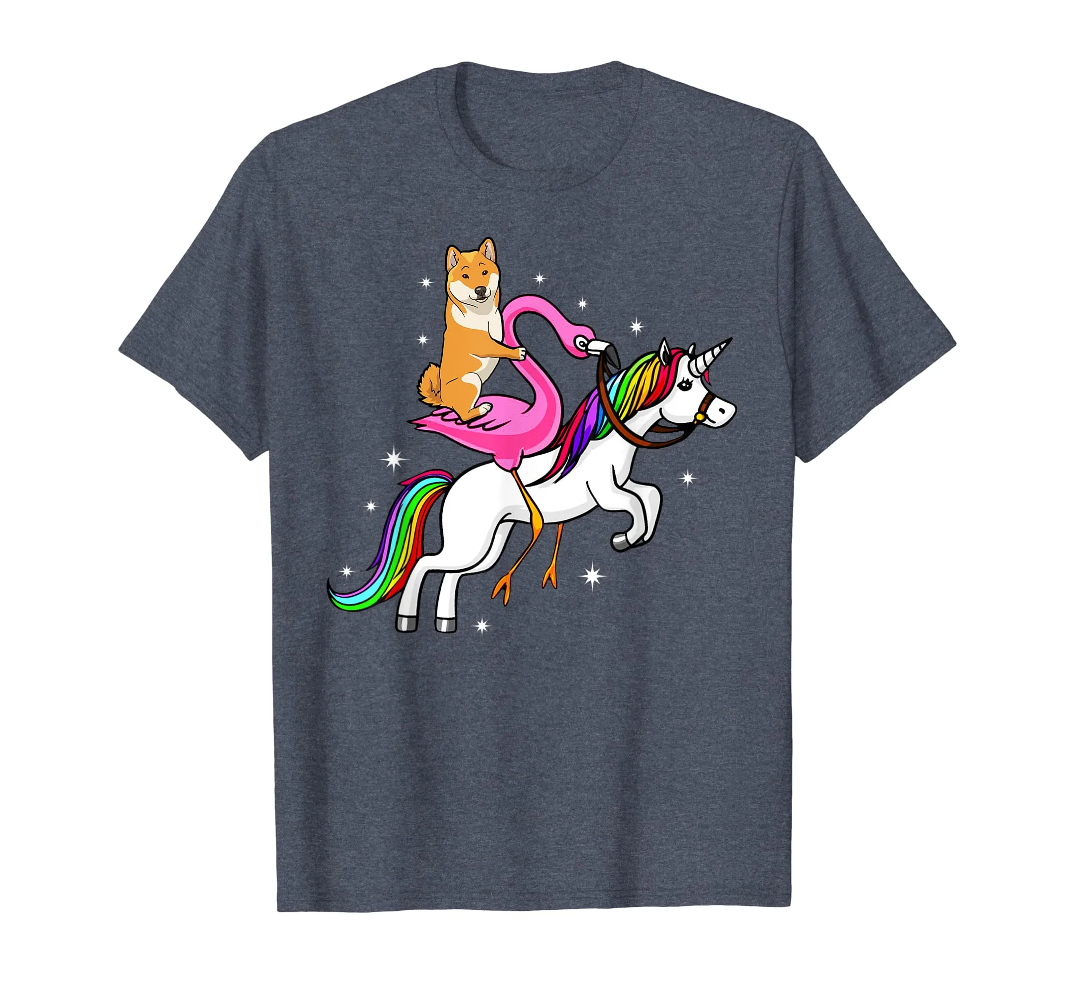 Cute Shiba Inu Riding Flamingo Unicorn Mother Day Shirt