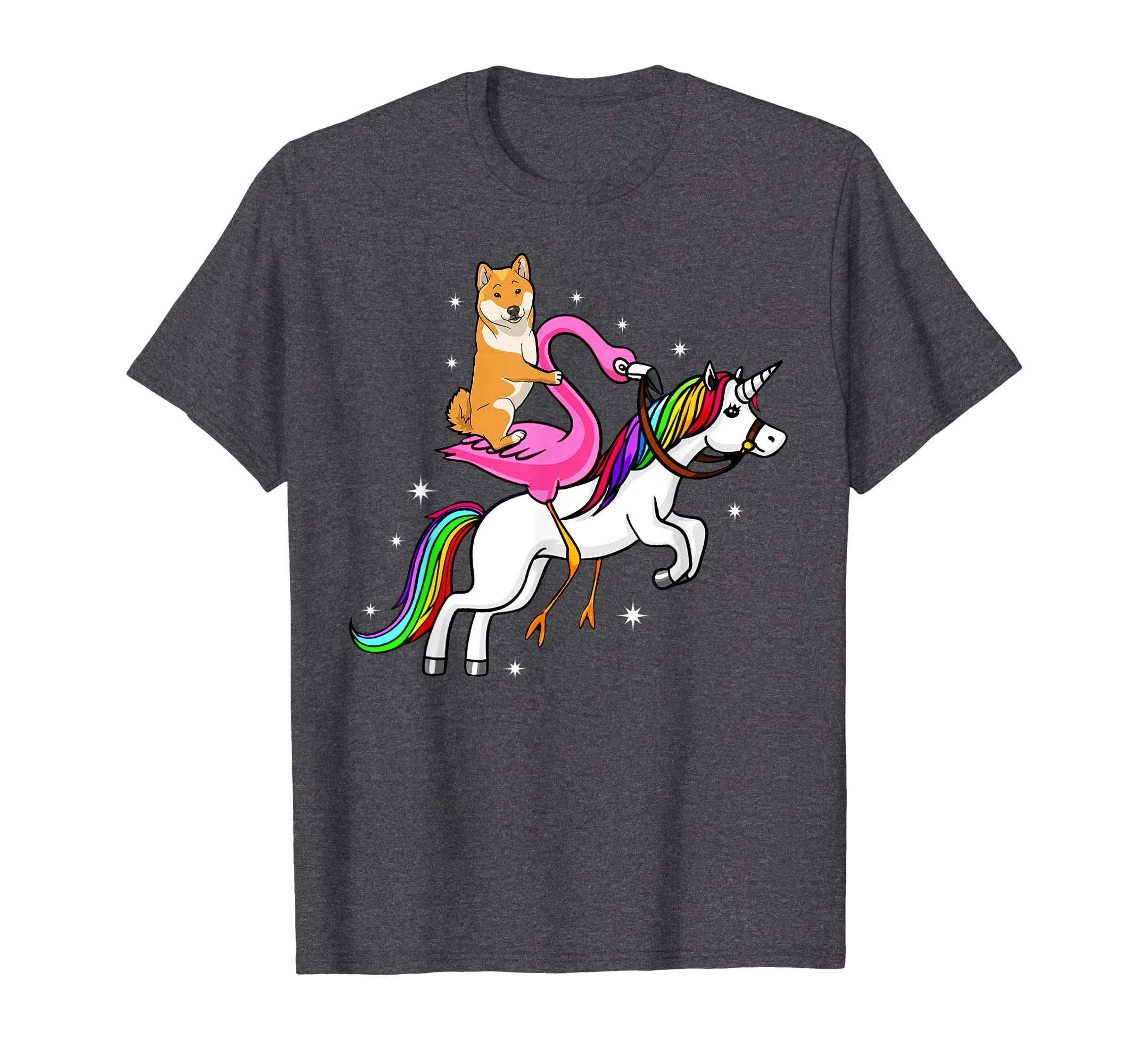 Cute Shiba Inu Riding Flamingo Unicorn Mother Day Shirt