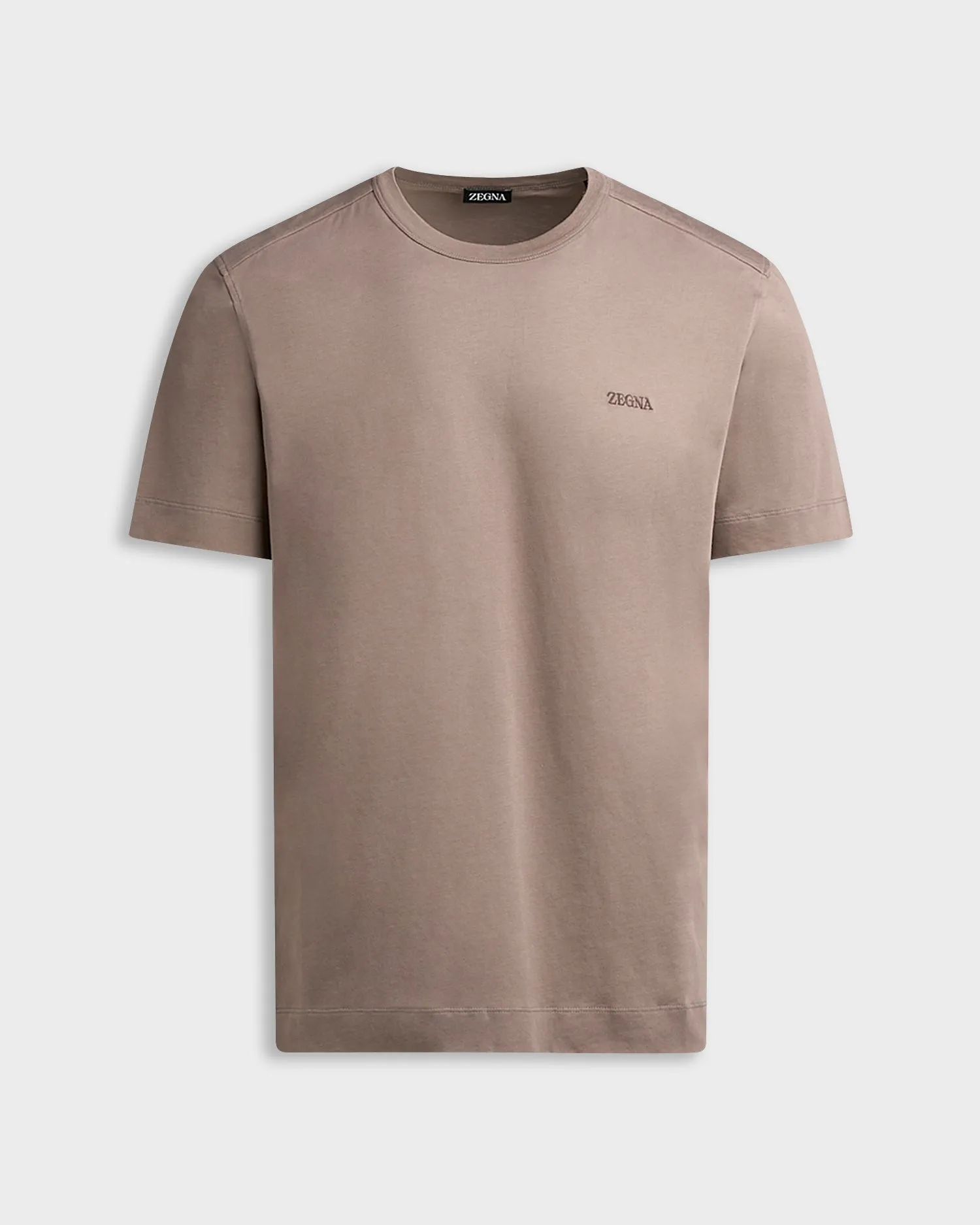Dark Taupe Cotton Logo T-Shirt