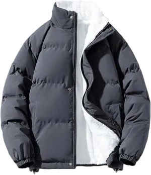 DBFBDTU Men's Winter Jacket Thick Parka Cotton Padded Coats Loose Puffer Jacket Men Women Outwear