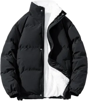 DBFBDTU Men's Winter Jacket Thick Parka Cotton Padded Coats Loose Puffer Jacket Men Women Outwear