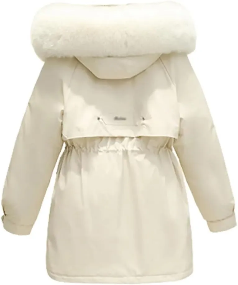 DBFBDTU Women Winter Hooded Coat Warm Cotton Padded Jackets Parkas Fleece Overcoat