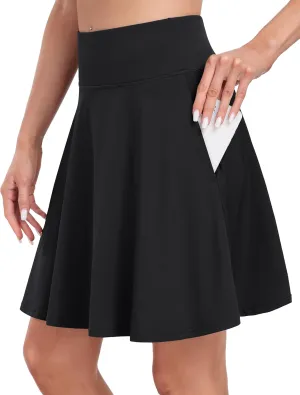 Desol 20" Women's Knee Length Tennis Golf Skirts with Shorts and Pockets High Waisted Athletic Casual Workout Skorts