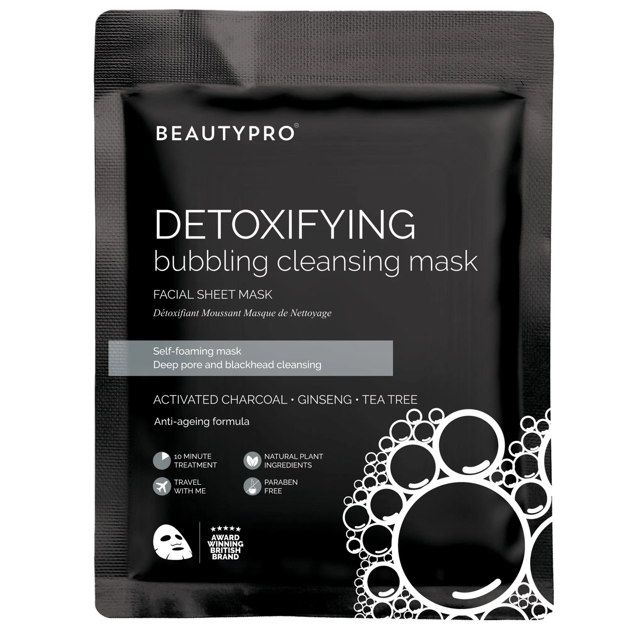 DETOXIFYING Bubbling Cleansing Sheet Mask with Activated Charcoal