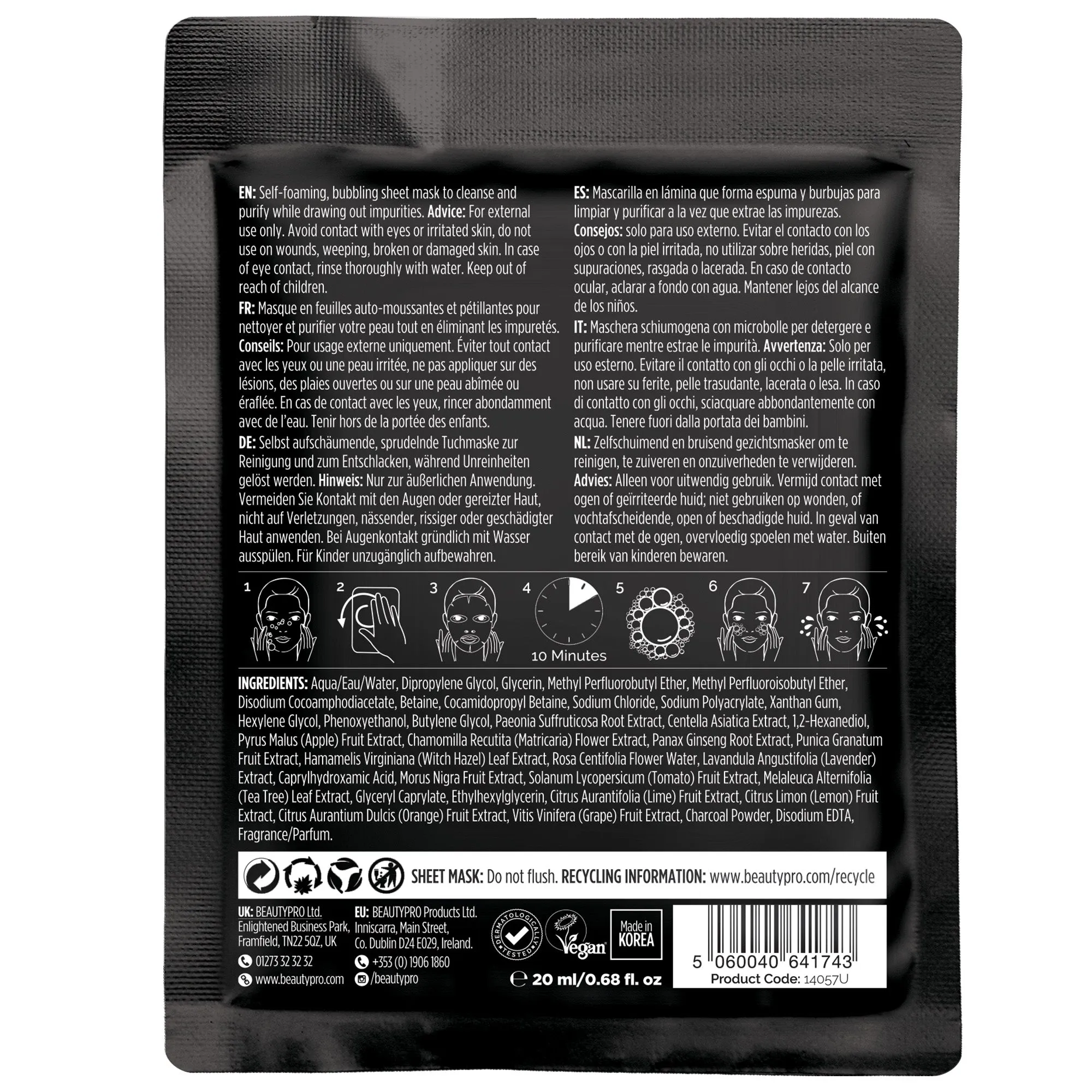 DETOXIFYING Bubbling Cleansing Sheet Mask with Activated Charcoal