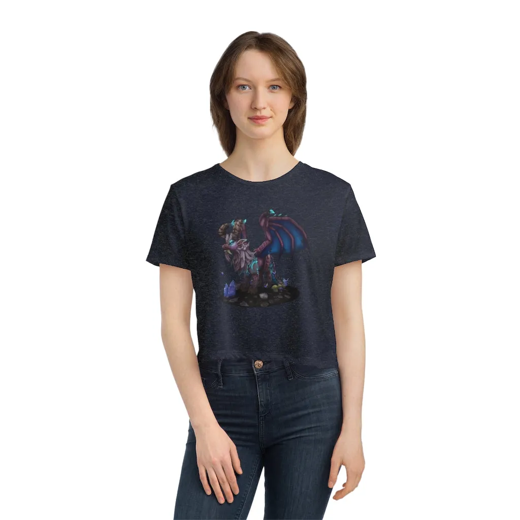 Deviant Dungeon Lurker Women's Flowy Cropped Tee