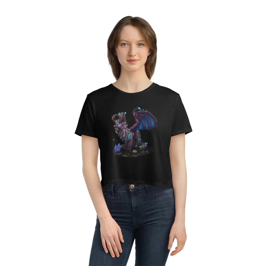 Deviant Dungeon Lurker Women's Flowy Cropped Tee