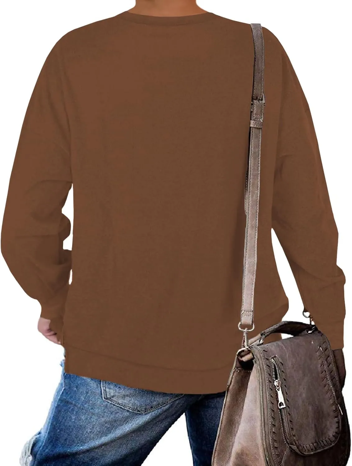 DOLNINE Plus-Size Sweatshirts for Women Casual Tops Side Slit Pullovers Shirts