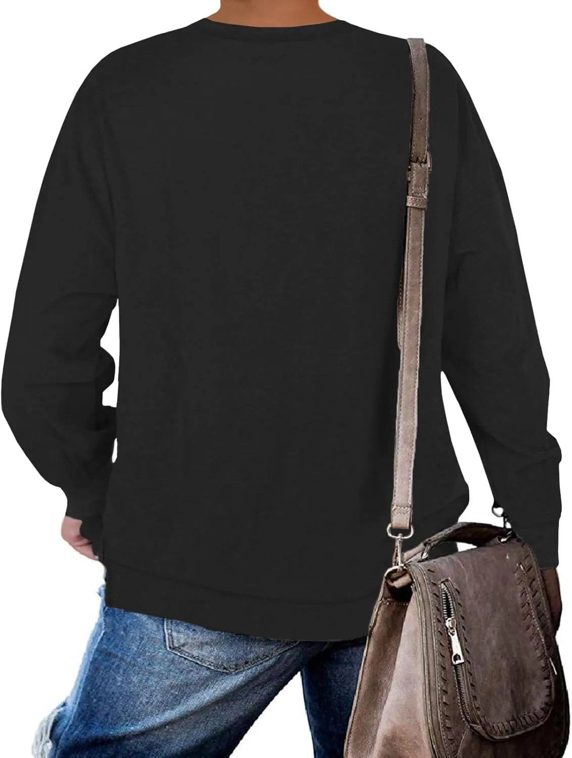 DOLNINE Plus-Size Sweatshirts for Women Casual Tops Side Slit Pullovers Shirts
