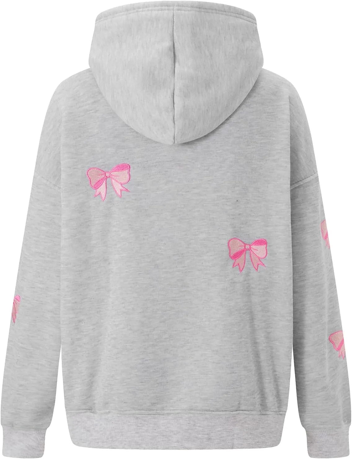 DSORVICD Women Bow Graphic Sweatshirt Y2k Long Sleeve Oversized Hoodies Cute Loose Fit Pullovers Teen Girls Preppy Streetwear