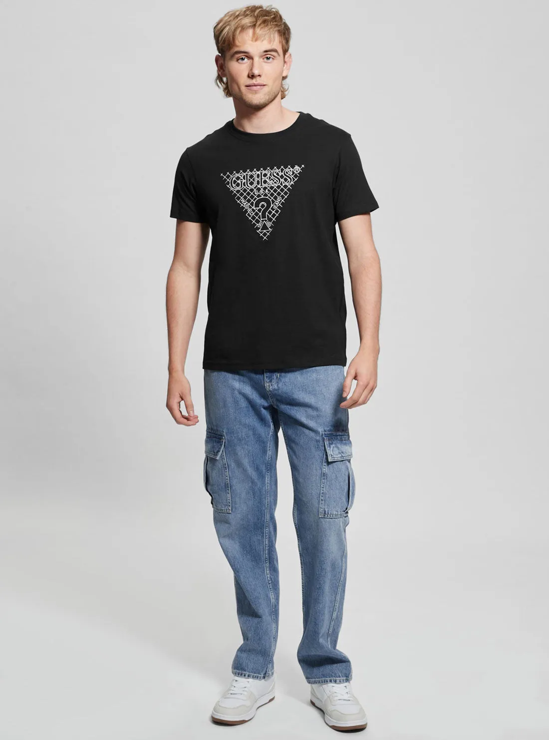Eco Black Triangle Embroidered T-Shirt