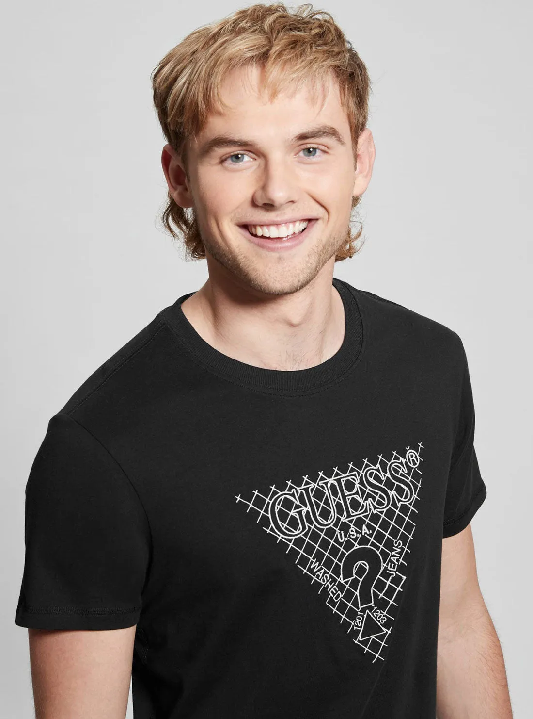 Eco Black Triangle Embroidered T-Shirt