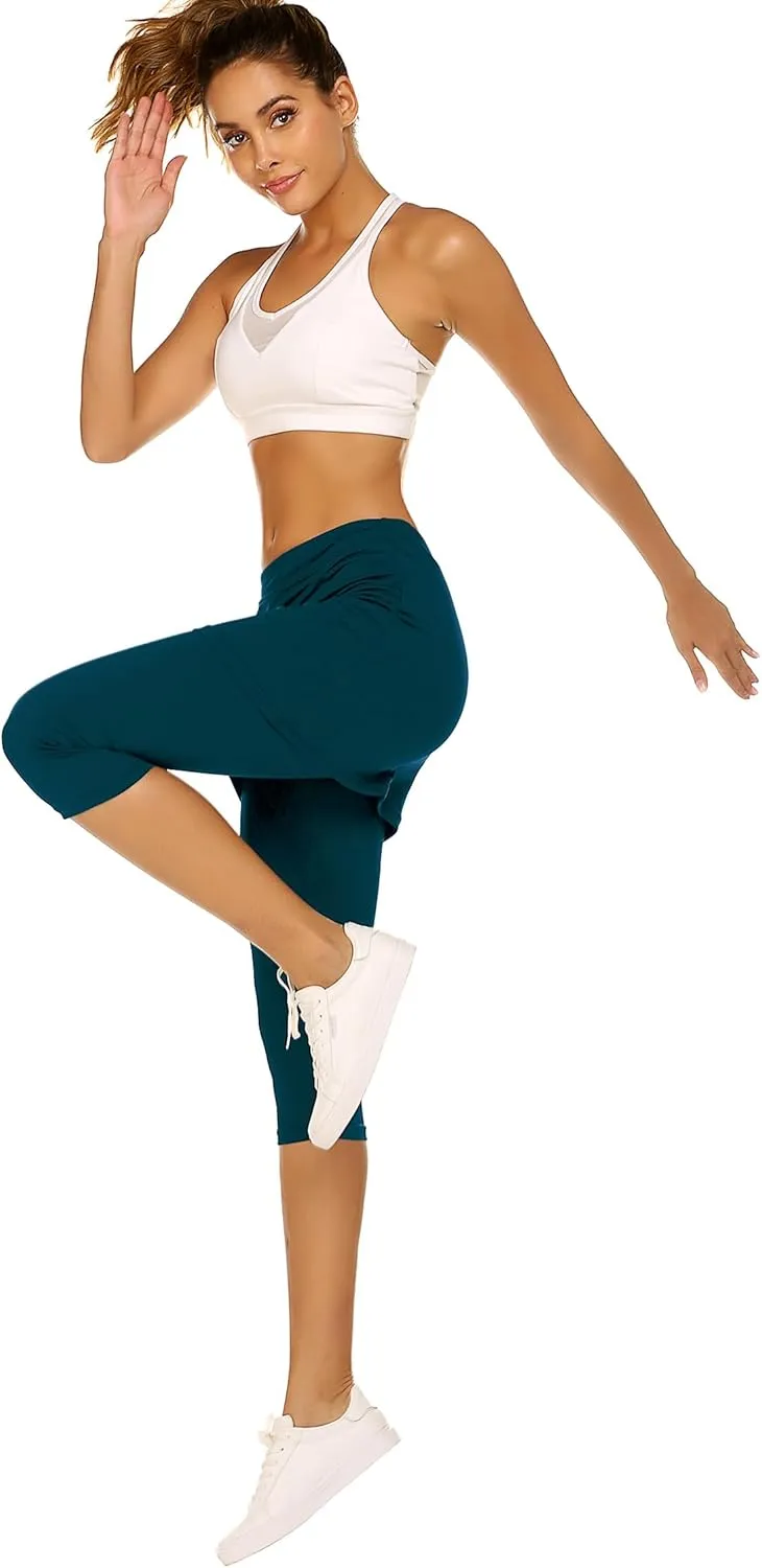 Ekouaer Skirted Leggings for Women Tennis Golf Skorts Capris Gym Yoga Legging with Skirts