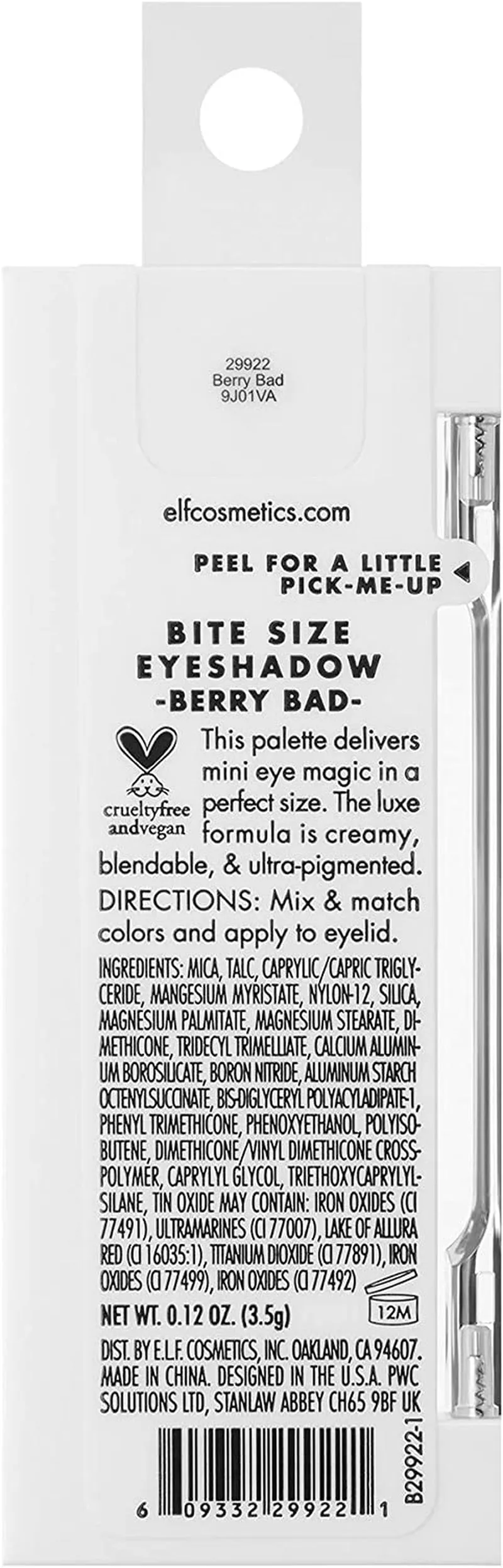 e.l.f. Bite-Size Eyeshadows, Creamy, Blendable, Ultra-Pigmented, Easy to Apply, Berry Bad, Matte & Shimmer 3.5G