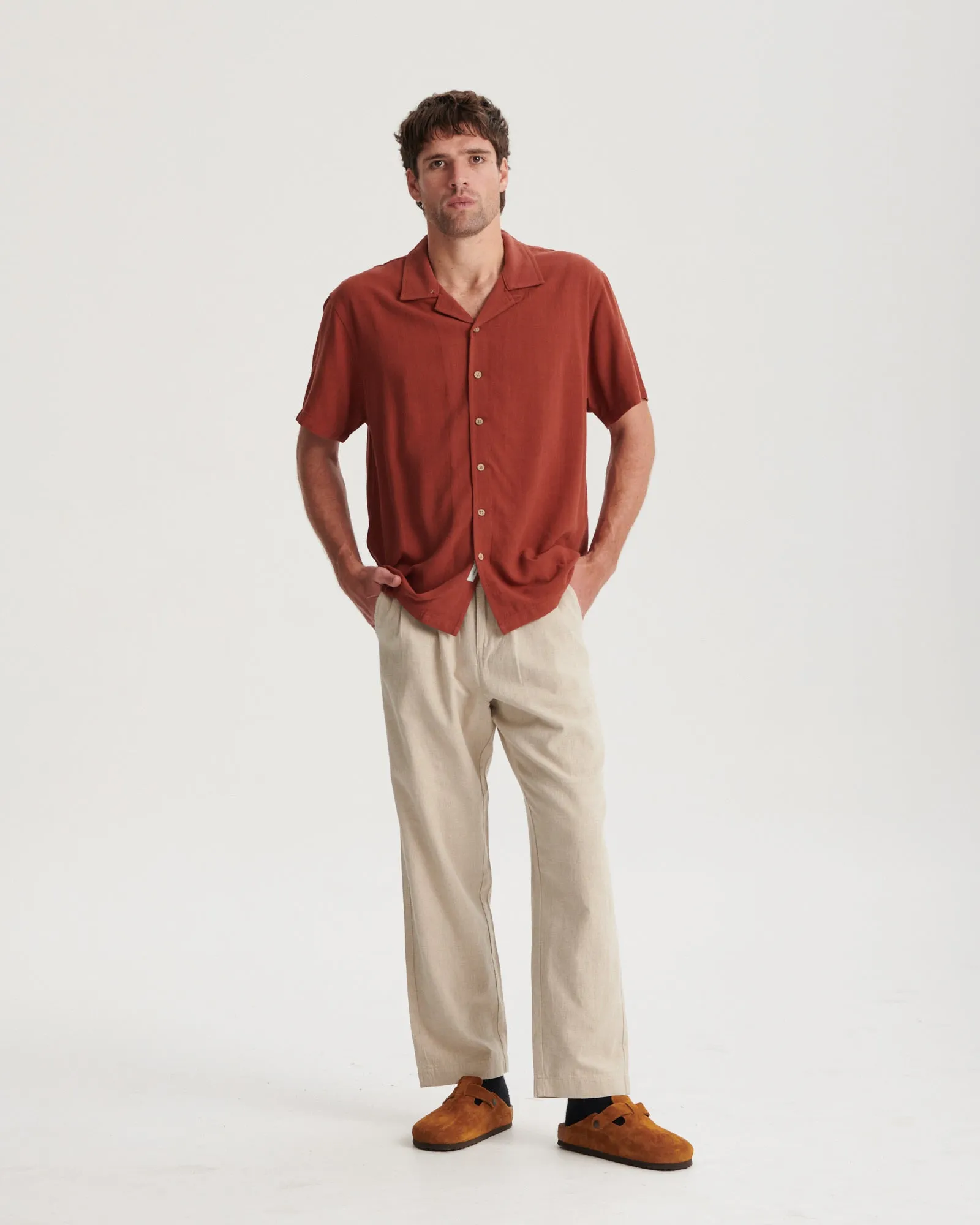 Ernie SS Resort Shirt - Terracotta