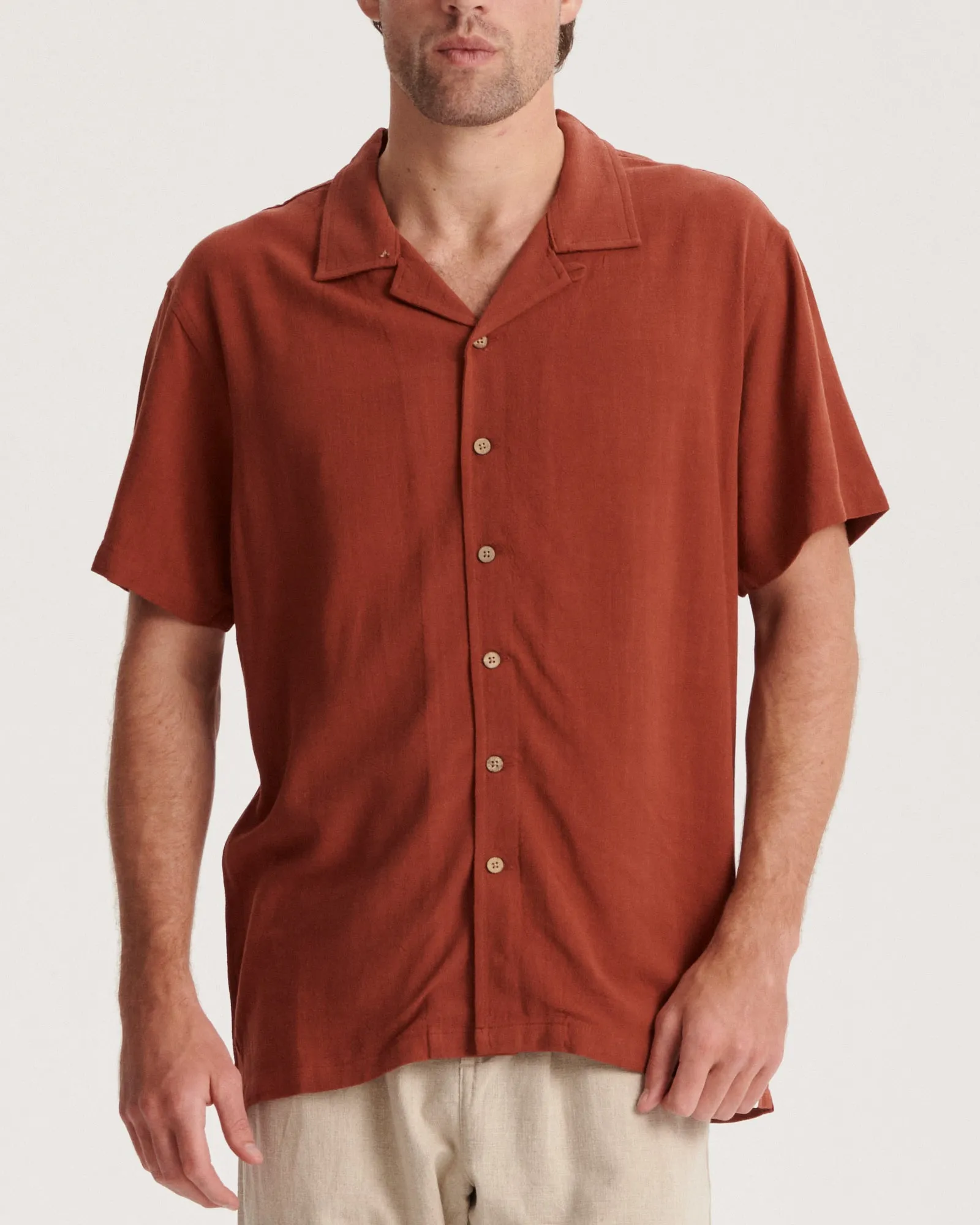 Ernie SS Resort Shirt - Terracotta
