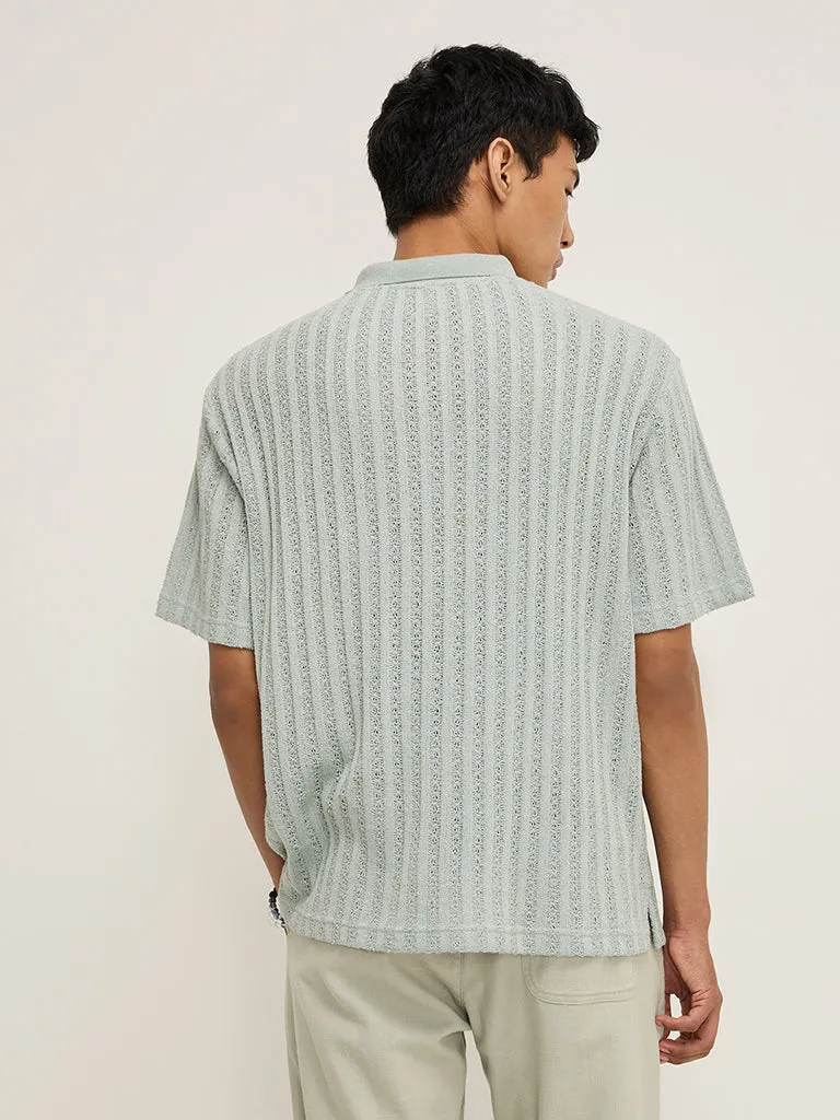 ETA Sage Knit-Textured Relaxed-Fit Polo T-Shirt