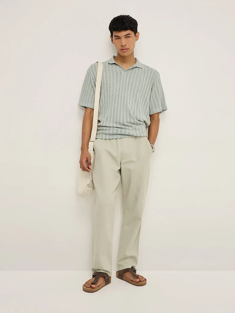 ETA Sage Knit-Textured Relaxed-Fit Polo T-Shirt