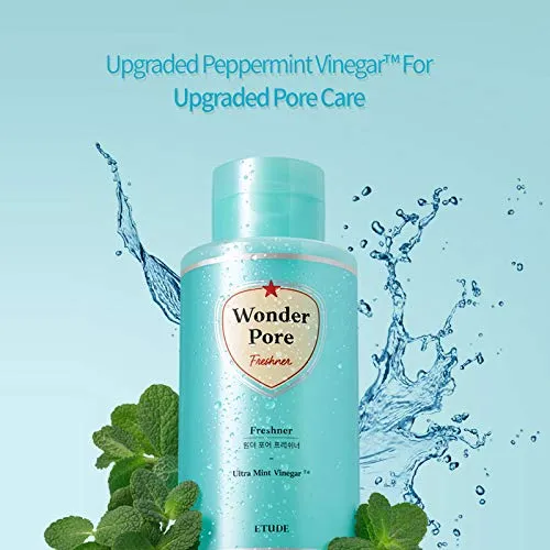 ETUDE HOUSE Wonder Pore Freshner 500ml (16.9 fl. Oz) | Refreshing Pore Care Toner with Upgraded Peppermint Vinegar that Cleanses Ultra Fine Dust