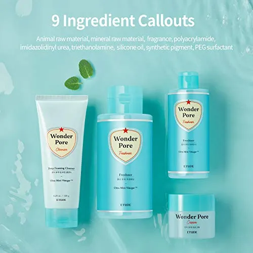 ETUDE HOUSE Wonder Pore Freshner 500ml (16.9 fl. Oz) | Refreshing Pore Care Toner with Upgraded Peppermint Vinegar that Cleanses Ultra Fine Dust