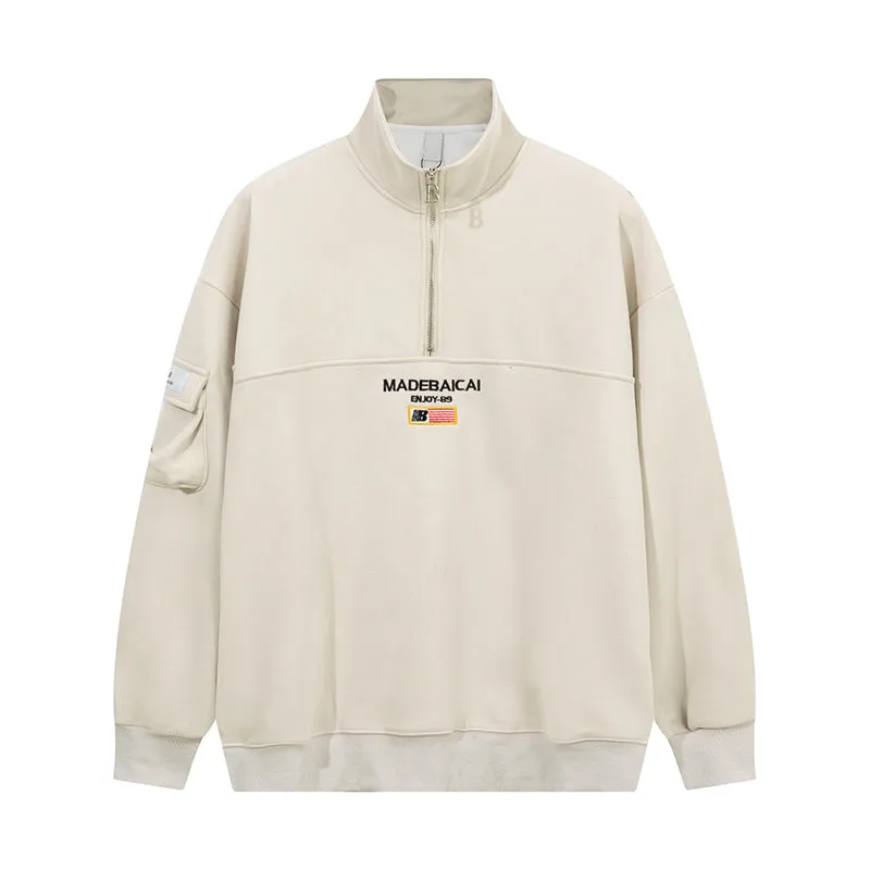 Faire Echo Retro High-Neck Fleece Sweatshirt