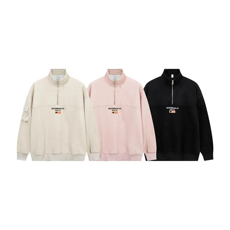 Faire Echo Retro High-Neck Fleece Sweatshirt