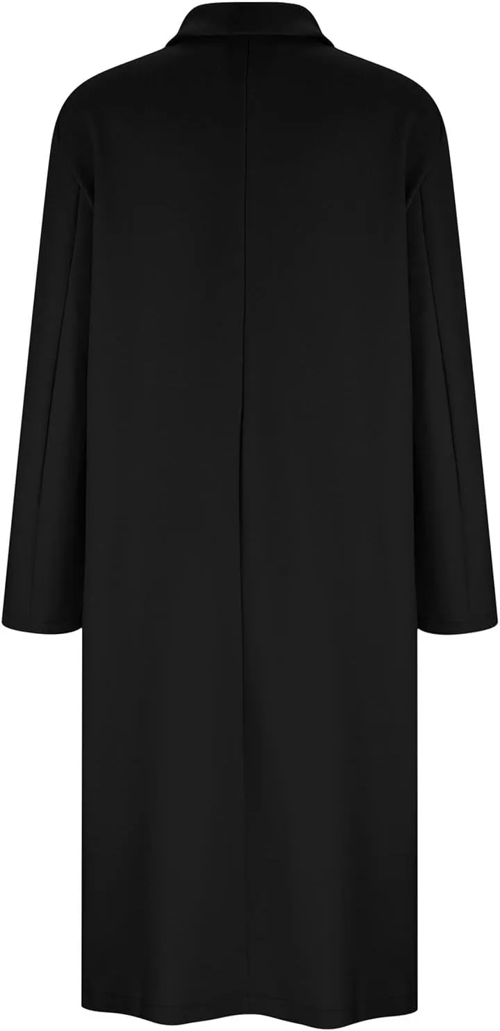 Fall Cardigan for Women 2022 Solid Lapel Collar Trench Coat Open Front Mid Length Wool Blend Coat Elegant Pea Coat