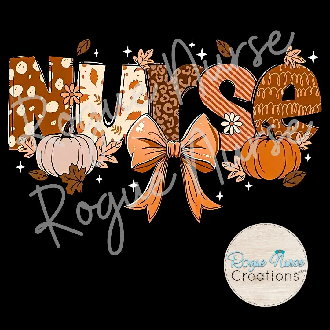 Fall Nurse Graphic T-Shirt With Fall Elements. Holiday T-Shirt for Nurses, Nurse gift, Fall Colors Nurse Graphic T-Shirt, Nurse Gift TShirt