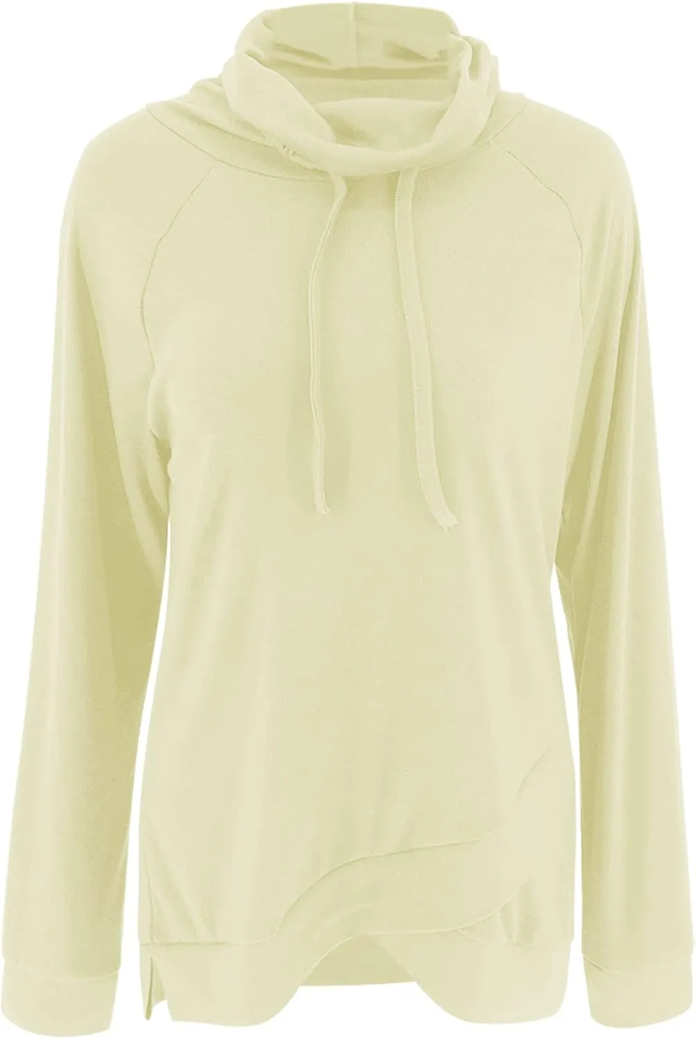 Fallorchid Womens Cowl Neck Tunic Tops Long Sleeve Pullovers Casual Drawstring Sweatshirts
