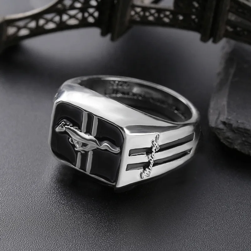 Fashion Creative Mustang Racing Men&#39;s  Ring Domineering Punk Party Jewelry Rock Friends Gift  Wholesale