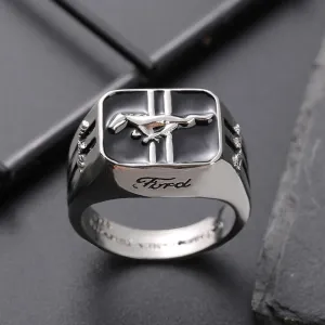 Fashion Creative Mustang Racing Men&#39;s  Ring Domineering Punk Party Jewelry Rock Friends Gift  Wholesale