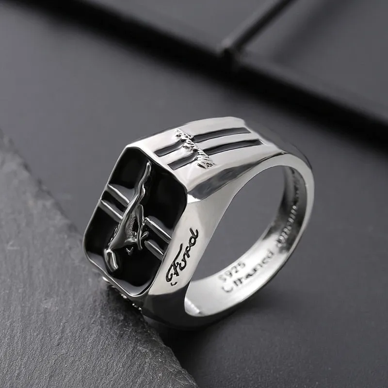 Fashion Creative Mustang Racing Men&#39;s  Ring Domineering Punk Party Jewelry Rock Friends Gift  Wholesale