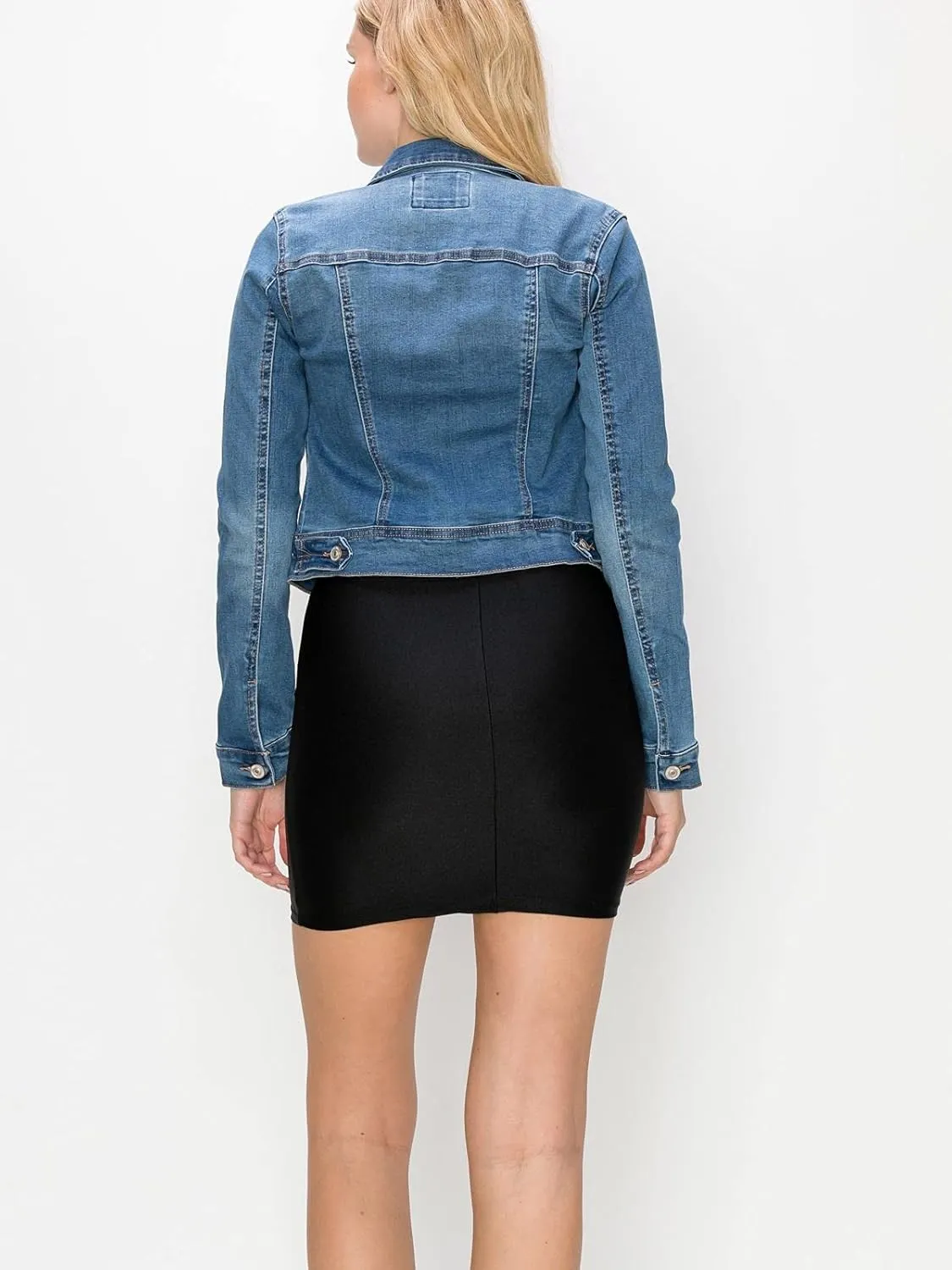 FashionMille Women Classic Casual Stretch Fit Denim Jean Jacket